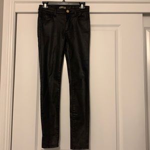 Black Shiny True Religion skinny jeans